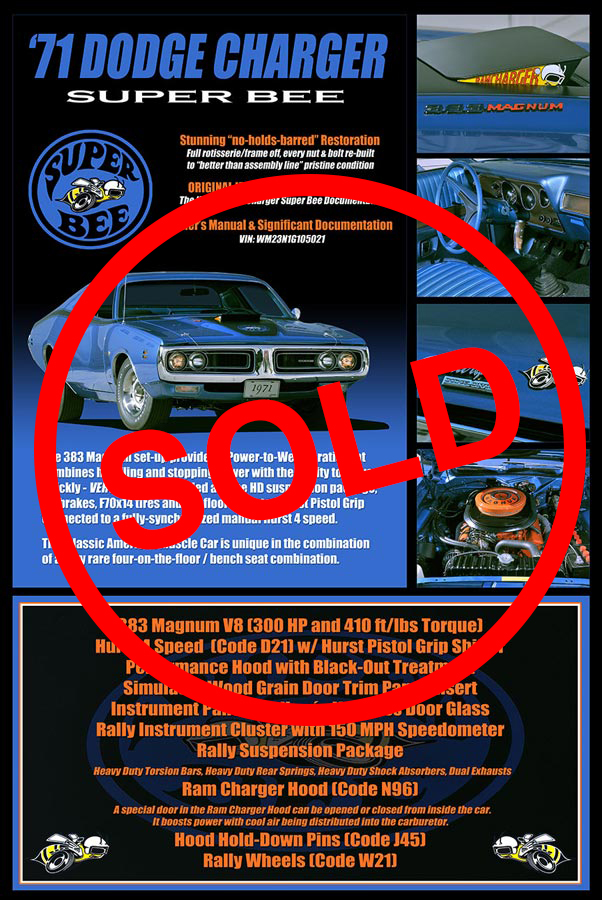 1971 Dodge Charger Super Bee Sold 